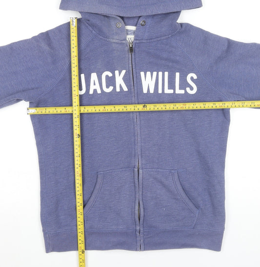 Womens UK Size 14 Jack Wills Blue Full Zip Hoodie
