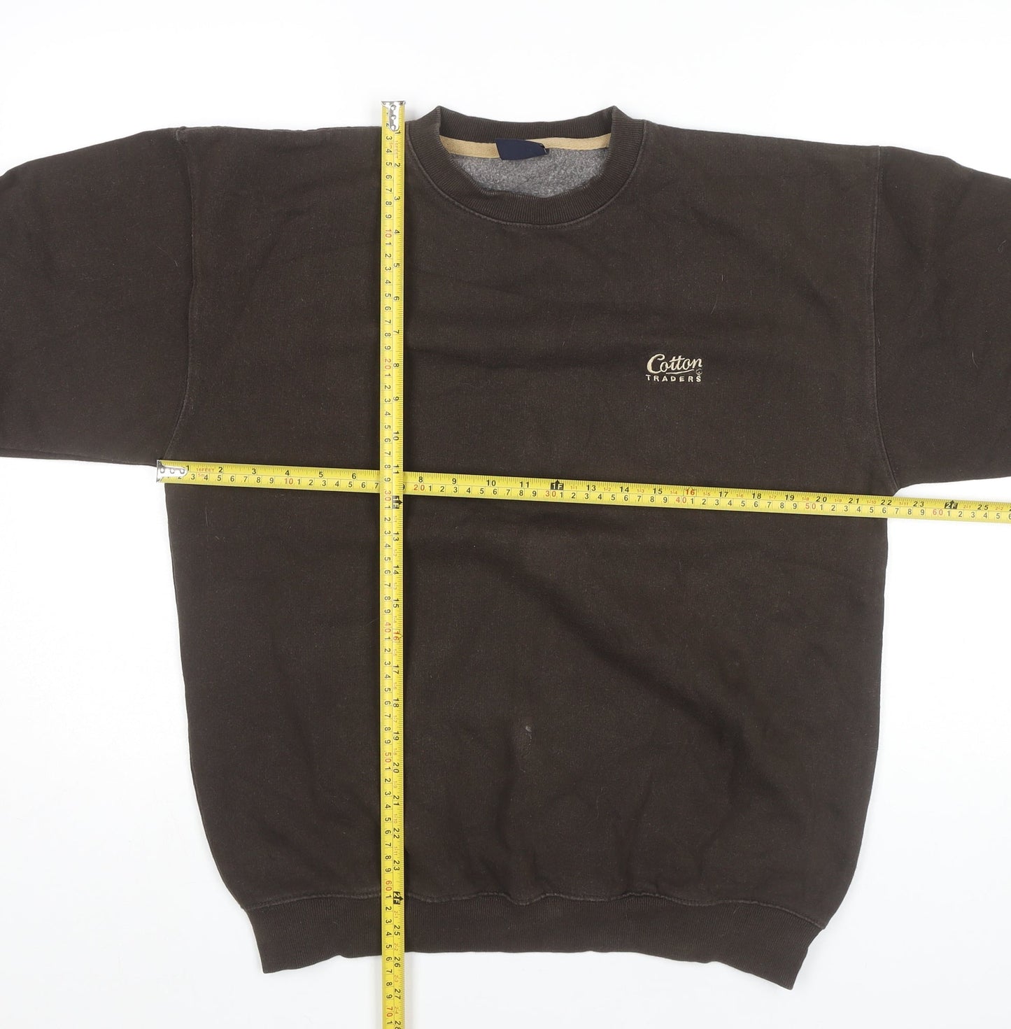 Mens UK Size M Cotton Traders Brown Pullover Sweatshirt
