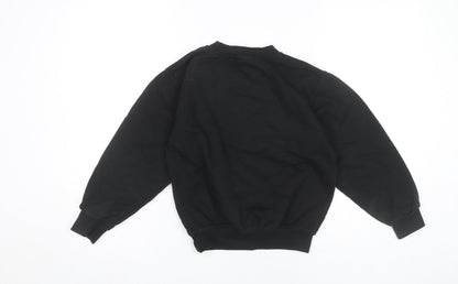 Uneek Girls Black Christmas Sweatshirt 9-10 Years Pullover Graphic Print