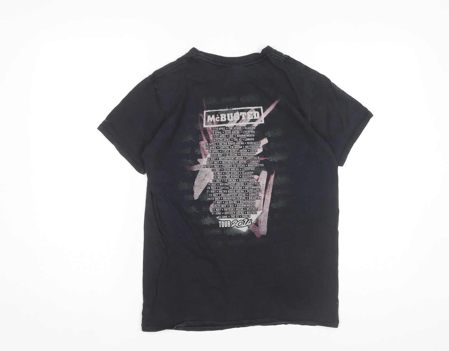 McBusted Womens Black Small Tour 2014 Graphic Band T-Shirt