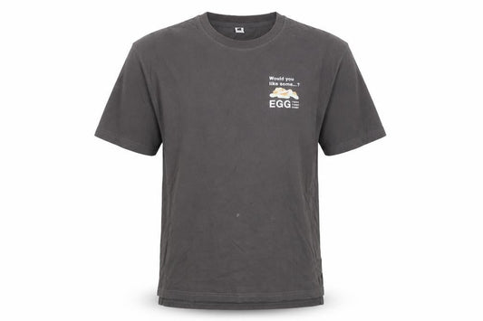 5/O Men's Grey Graphic Print Cotton T-Shirt Size S Funny Food Theme