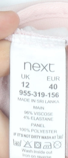 Womens UK Size 12 NEXT Pink Basic Blouse