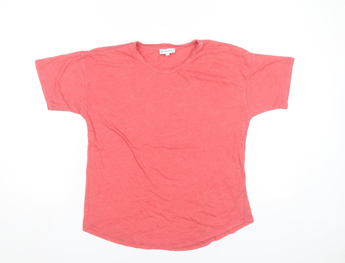 Womens UK Size 10 Warehouse Pink Basic T-Shirt