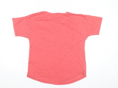 Womens UK Size 10 Warehouse Pink Basic T-Shirt