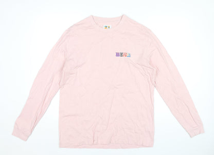 Eine Women’s Pink Long Sleeve Cotton Graphic T-Shirt L