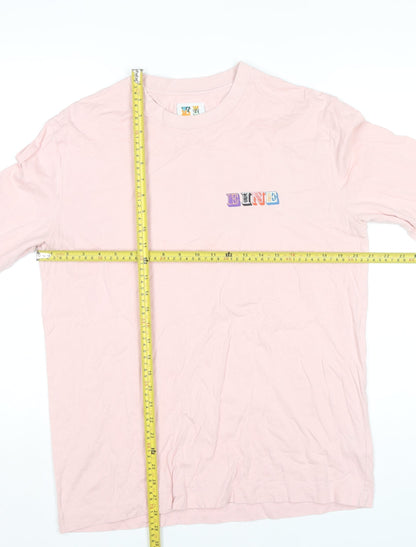 Eine Women’s Pink Long Sleeve Cotton Graphic T-Shirt L
