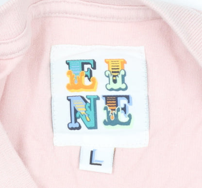 Eine Women’s Pink Long Sleeve Cotton Graphic T-Shirt L