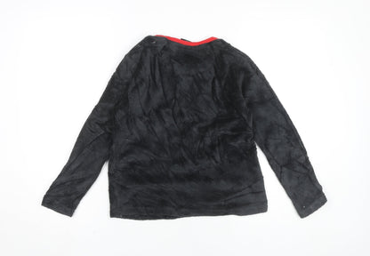 NBA Boys Black Chicago Bulls Fleece Pyjama Top 9-10 Years Long Sleeve