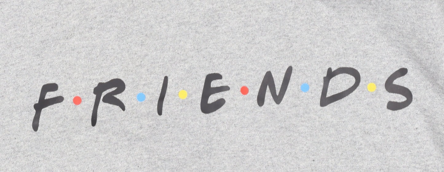 Unisex Adults UK Size S Friends Grey Pullover Hoodie