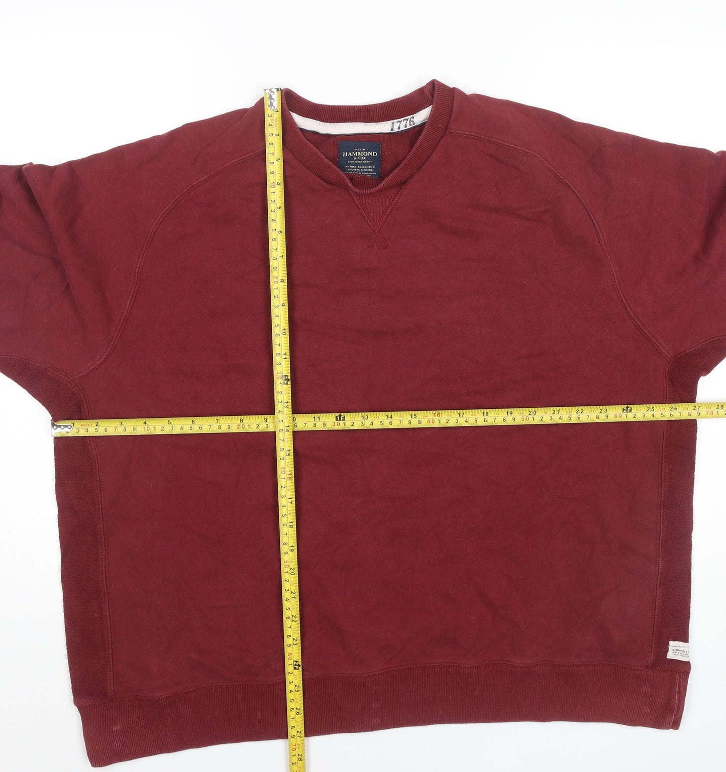 Hammond & Co Mens Red 2XL Crew Neck Pullover Sweatshirt
