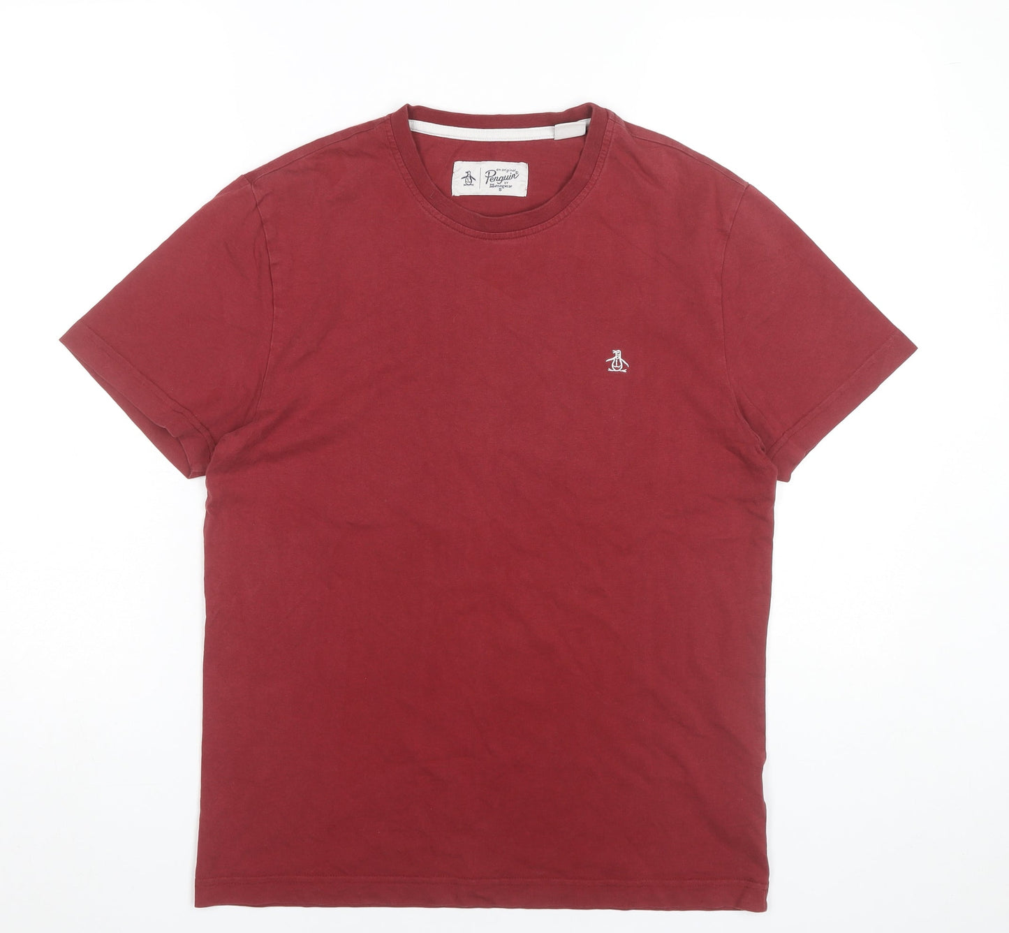 Original Penguin Men's Red Cotton Crew Neck T-Shirt Size M