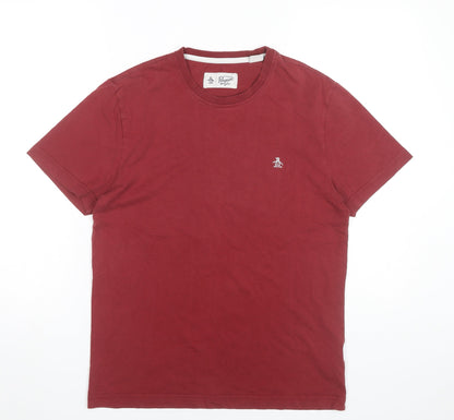 Original Penguin Men's Red Cotton Crew Neck T-Shirt Size M