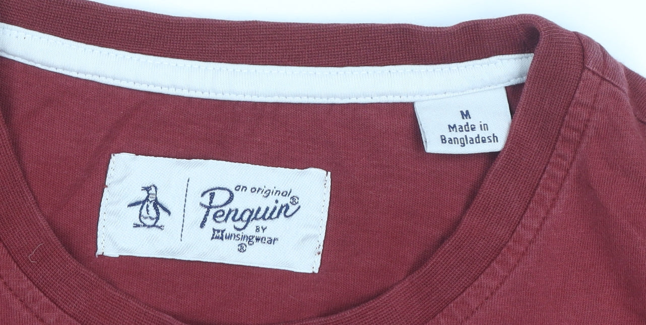 Original Penguin Men's Red Cotton Crew Neck T-Shirt Size M