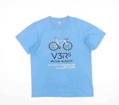 Uniqlo Men’s Blue Colnago Cycling Graphic Cotton T-Shirt Size S