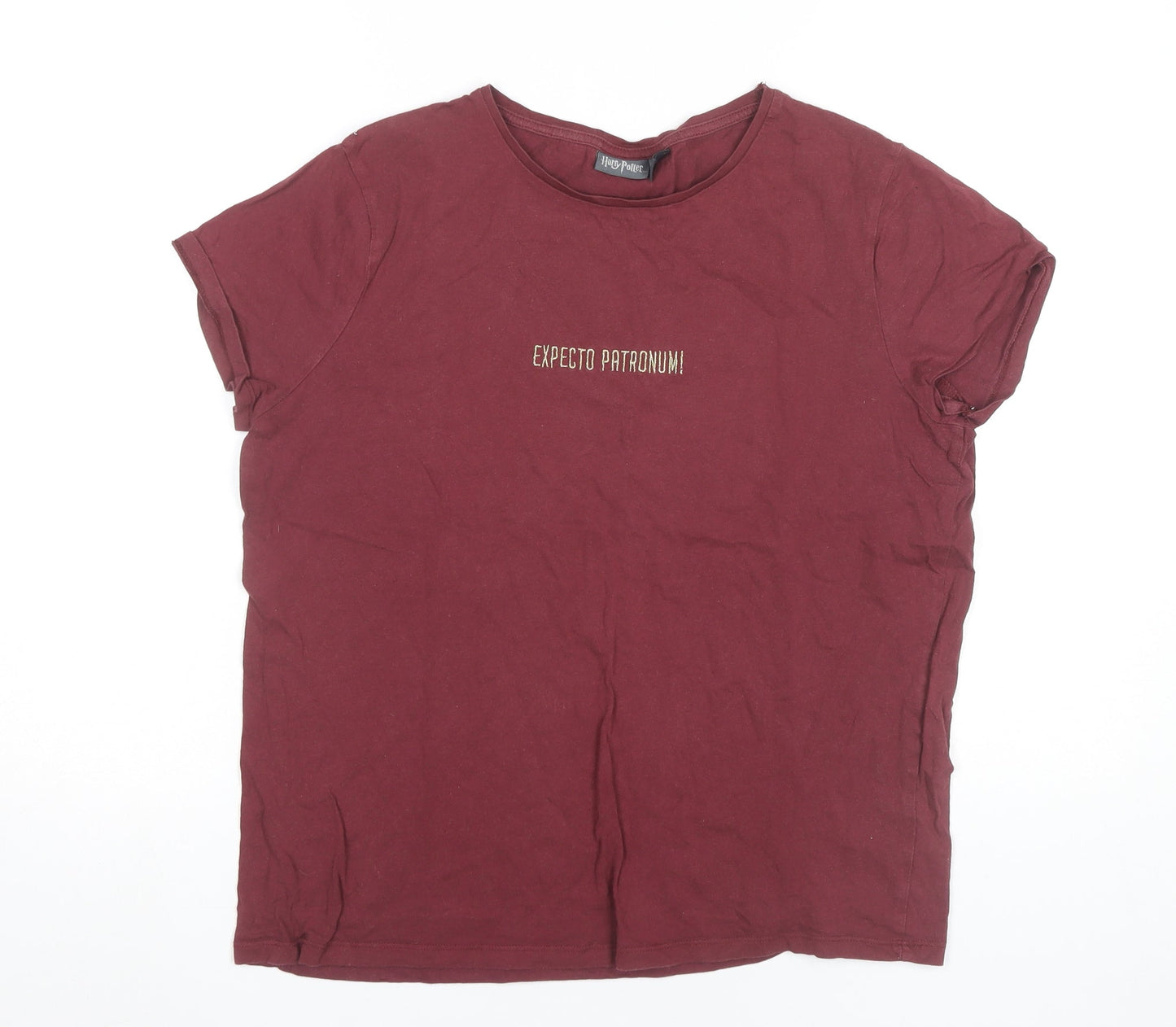 Womens UK Size M Harry Potter Red Basic T-Shirt