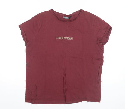 Womens UK Size M Harry Potter Red Basic T-Shirt