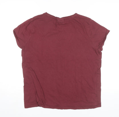 Womens UK Size M Harry Potter Red Basic T-Shirt
