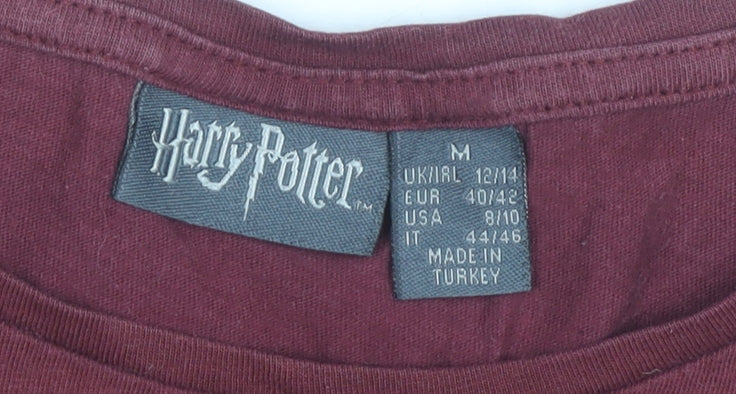 Womens UK Size M Harry Potter Red Basic T-Shirt
