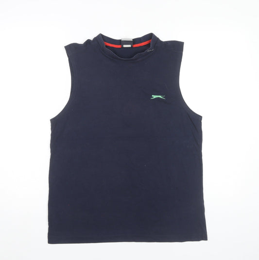 Slazenger Men's Blue Sleeveless Crew Neck Jersey Cotton T-Shirt M