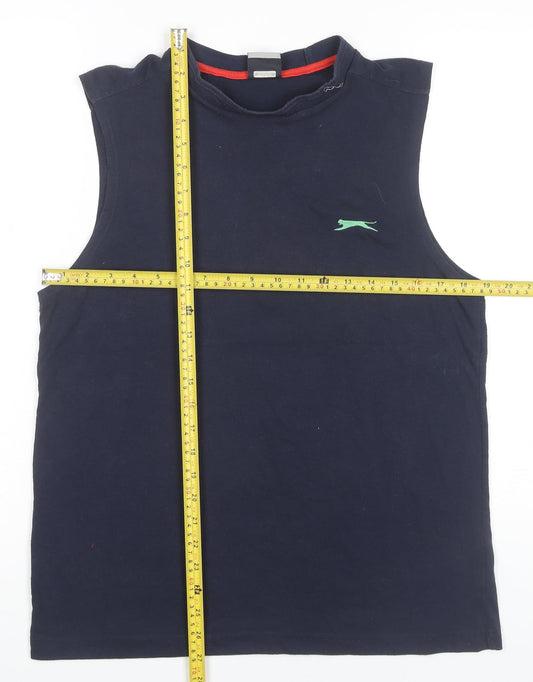 Slazenger Men's Blue Sleeveless Crew Neck Jersey Cotton T-Shirt M