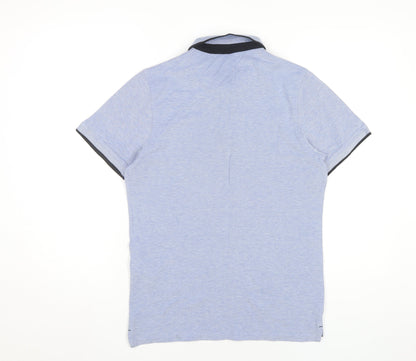 Jack & Jones Men's Blue Polo Shirt Size M Cotton Short Sleeve