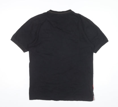Slazenger Men’s Black Small V-Neck Cotton Short Sleeve T-Shirt