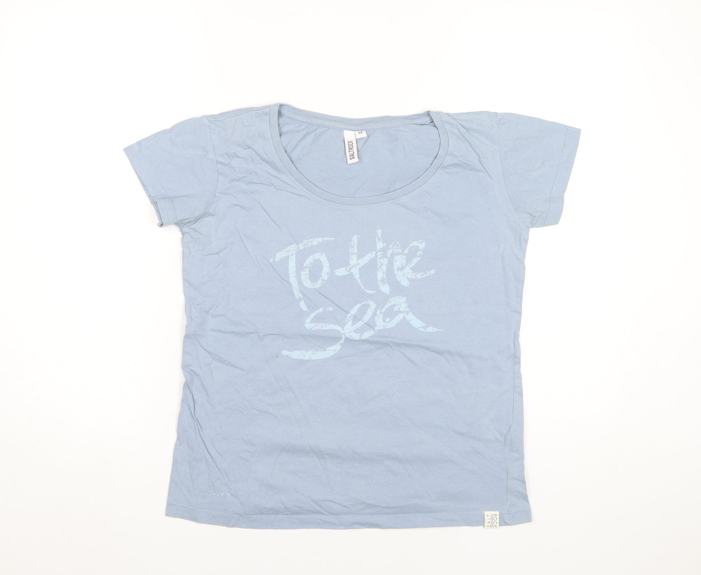 Womens UK Size 12 Saltrock Blue Basic T-Shirt