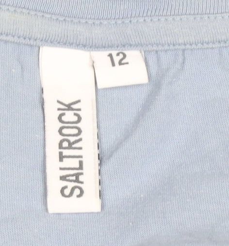 Womens UK Size 12 Saltrock Blue Basic T-Shirt