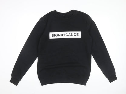 Mens UK Size M Continental Black Pullover Sweatshirt