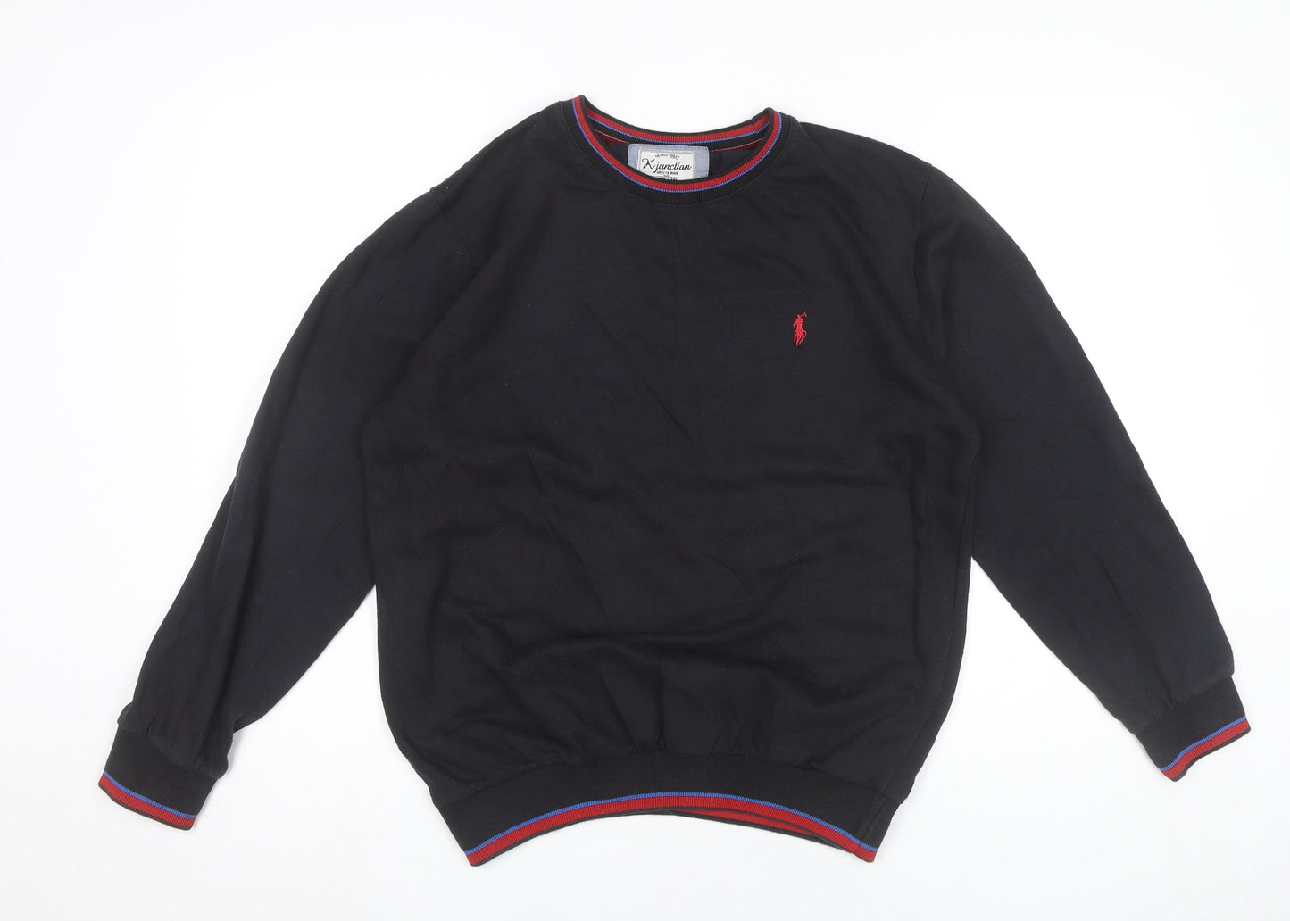 Kjunction Men’s Black Pullover Sweatshirt L Crew Neck Casual