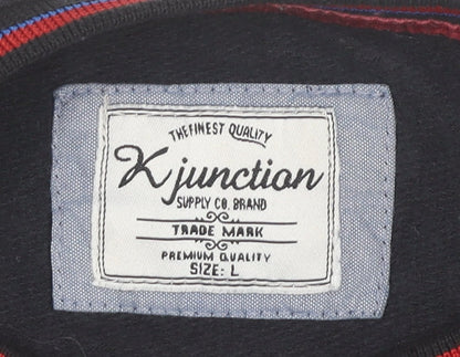 Kjunction Men’s Black Pullover Sweatshirt L Crew Neck Casual