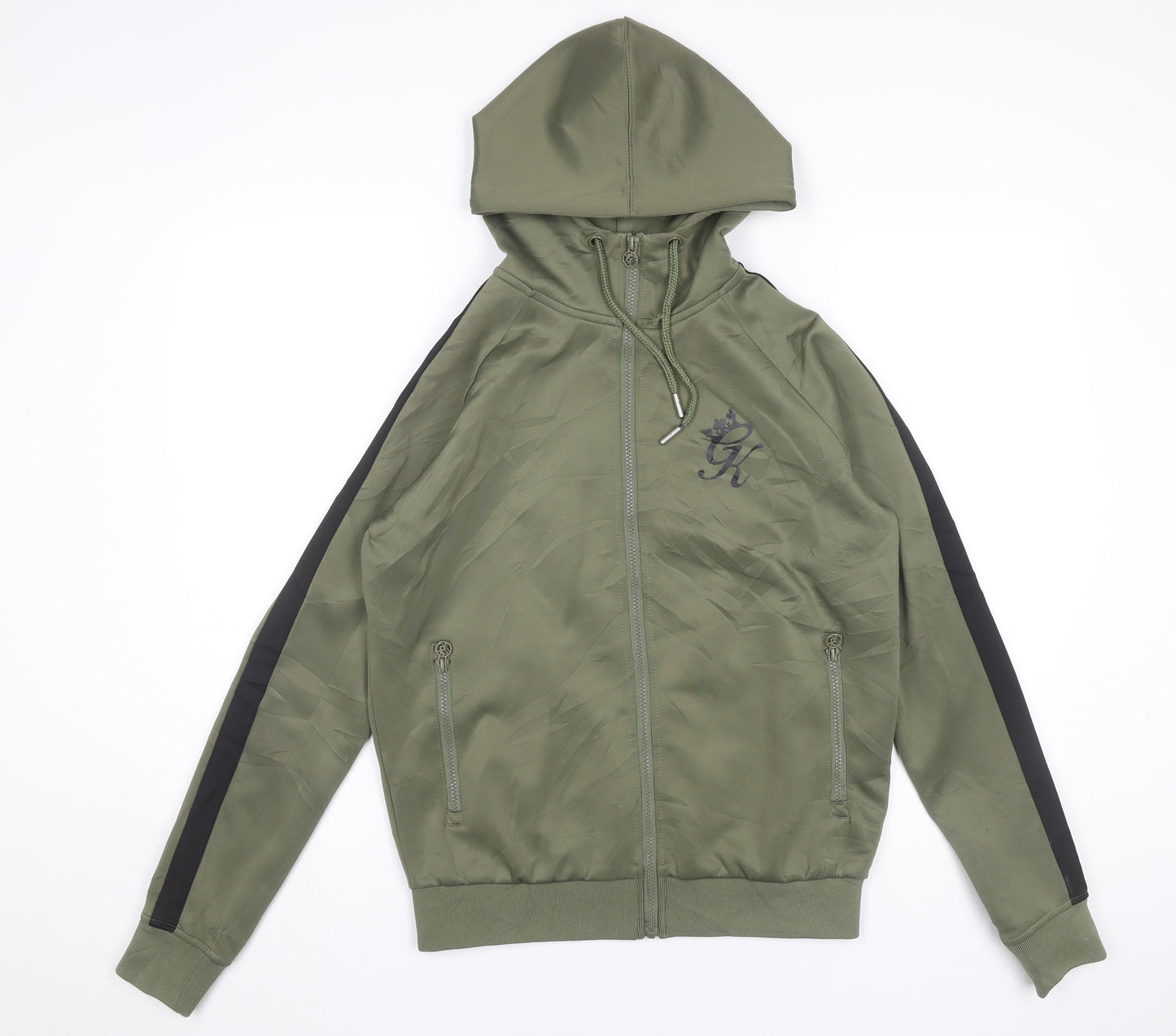 Mens UK Size S Gym King Green Full Zip Hoodie