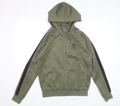 Mens UK Size S Gym King Green Full Zip Hoodie