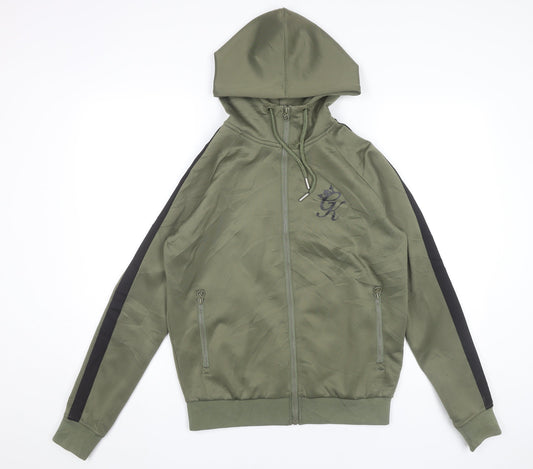 Mens UK Size S Gym King Green Full Zip Hoodie