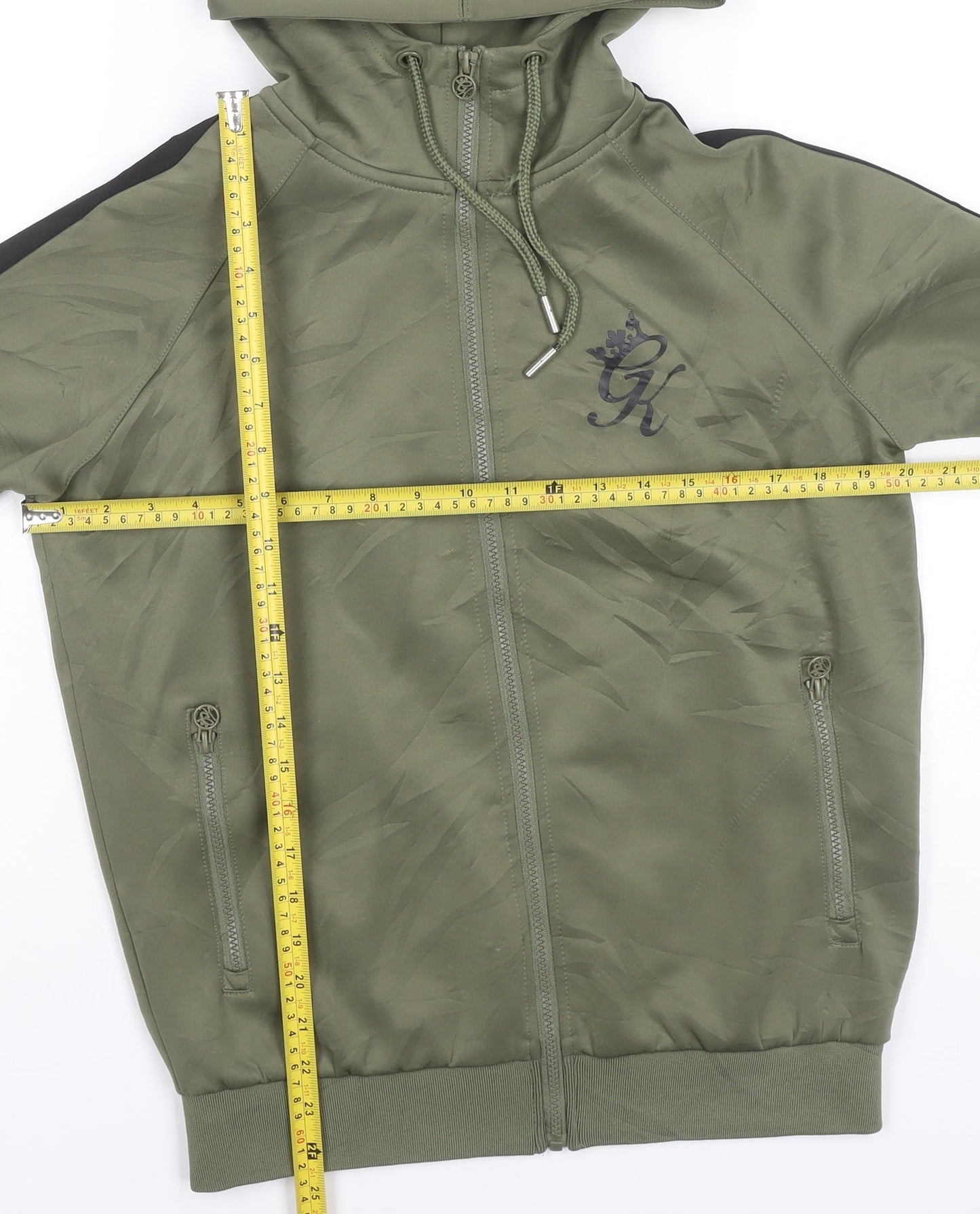 Mens UK Size S Gym King Green Full Zip Hoodie