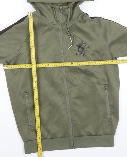 Mens UK Size S Gym King Green Full Zip Hoodie