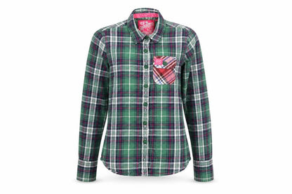 Womens UK Size 2XS Superdry Green Classic Button-Up