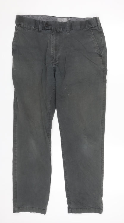 Marks and Spencer Men’s Grey Chino Trousers 34W 31L Cotton