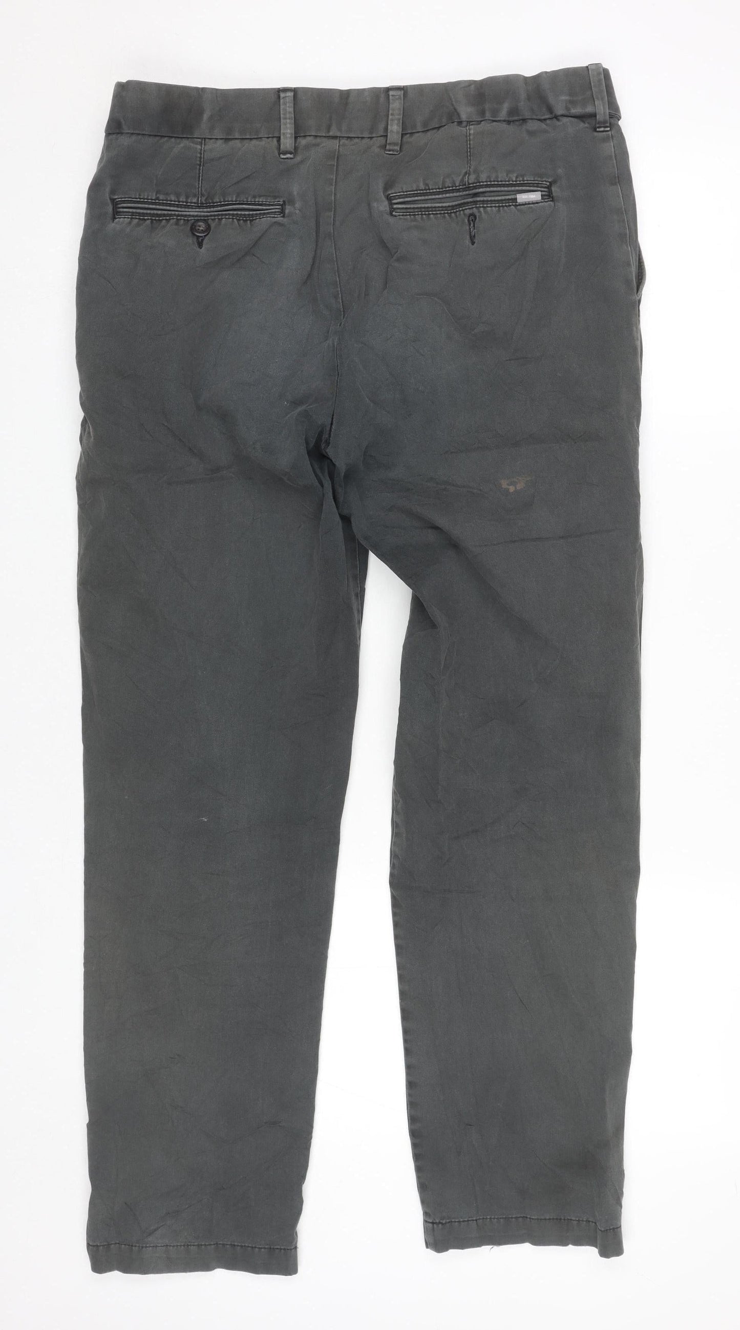 Marks and Spencer Men’s Grey Chino Trousers 34W 31L Cotton