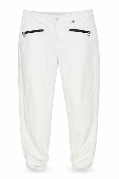 Golfino Women White Cotton Blend Jogger Trousers Size 14
