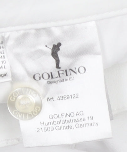 Golfino Women White Cotton Blend Jogger Trousers Size 14