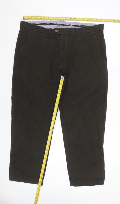 Samuel Windsor Men's Brown Chino Trousers 40XS Cotton Straight Leg