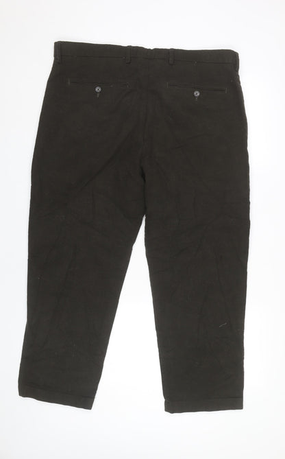 Samuel Windsor Men's Brown Chino Trousers 40XS Cotton Straight Leg