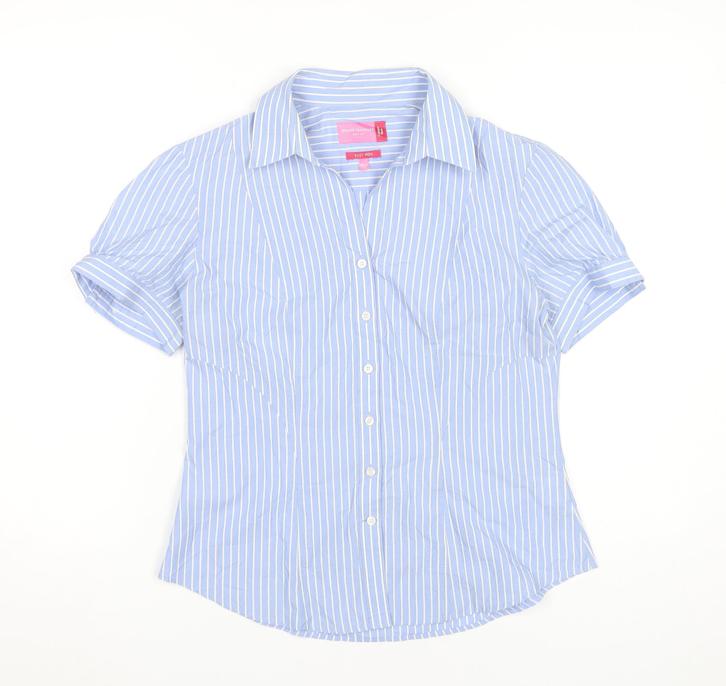 Brook Taverner Women’s Blue Striped Button-Up Shirt Size 12