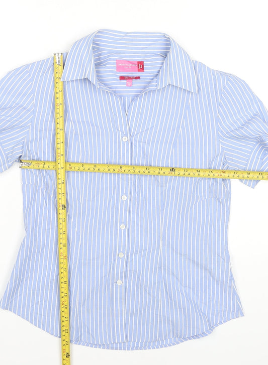 Brook Taverner Women’s Blue Striped Button-Up Shirt Size 12