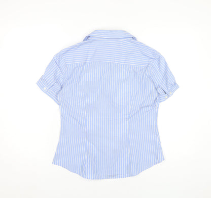 Brook Taverner Women’s Blue Striped Button-Up Shirt Size 12