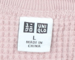 Uniqlo Men's Pink L Short Sleeve Crew Neck Cotton Blend T-Shirt