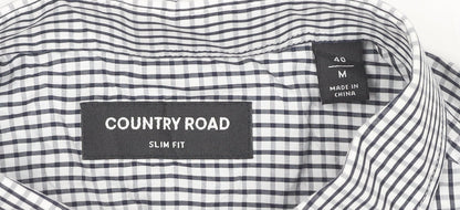 Mens UK Collar Size M Country Road Smart Black  Dress Shirt