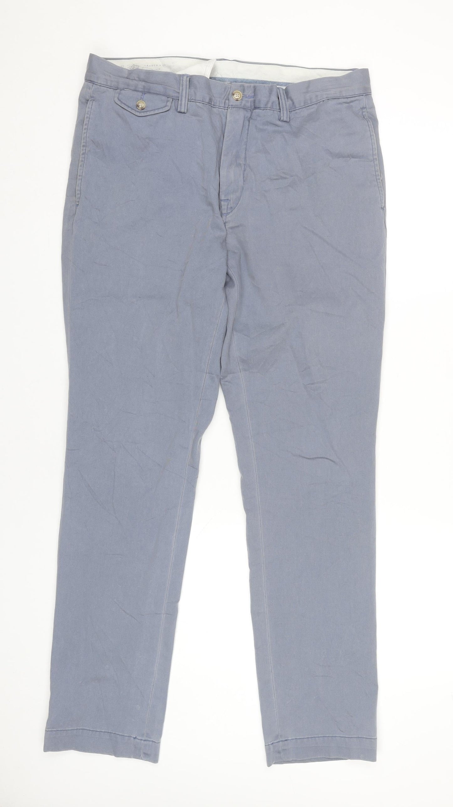 Ralph Lauren Men's Blue Chino Slim Fit Trousers Size 34x32