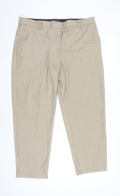 Womens UK Size 16 Marks and Spencer Regular Fit Dress Pants Beige Trousers